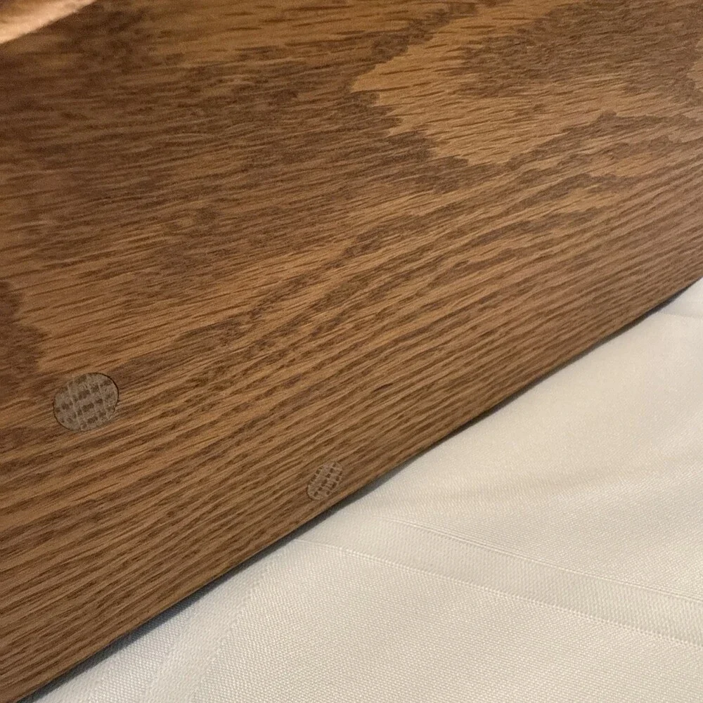 Vintage Solid Oak Hanging Wall Shelf Carved Floral Scroll Appliqué 16” Farmhouse